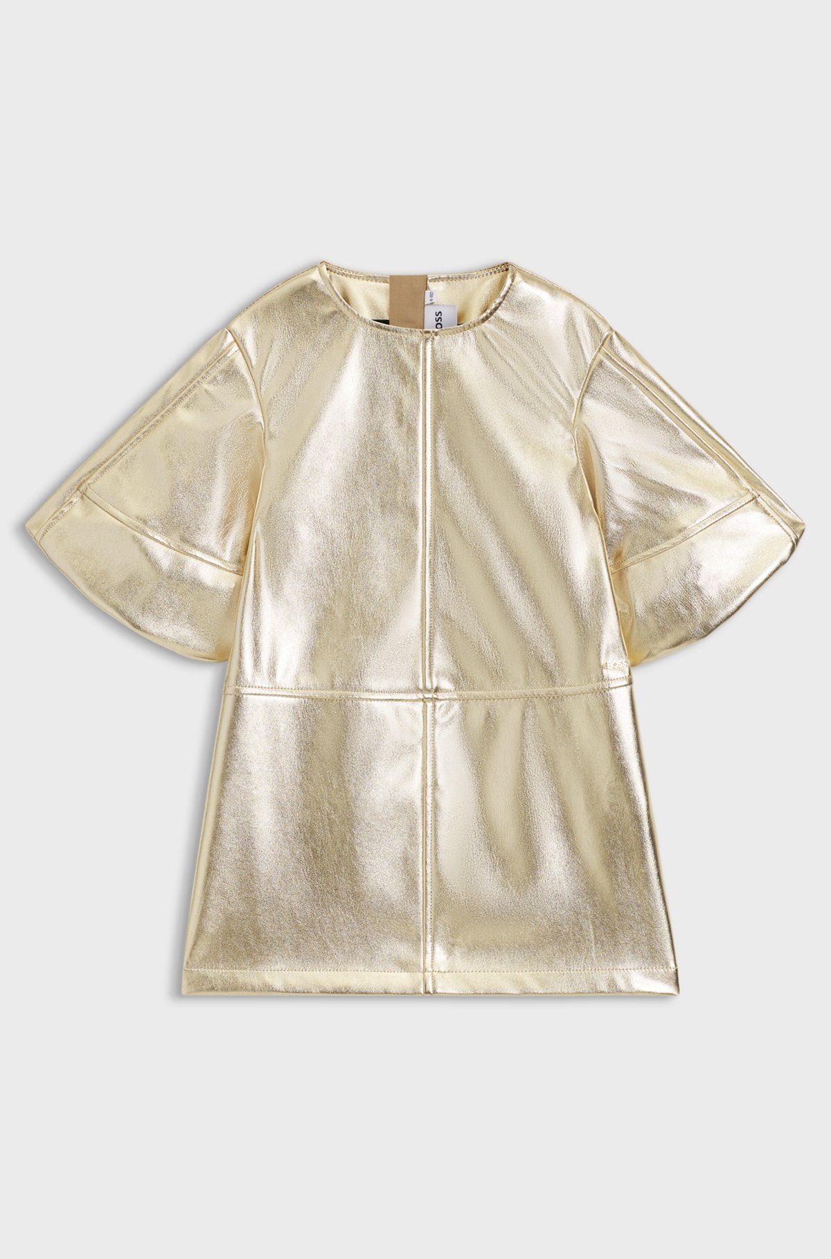 Gold Dress With Puff Sleeves