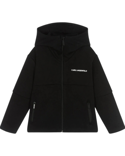 Black Logo Zip-Up Top
