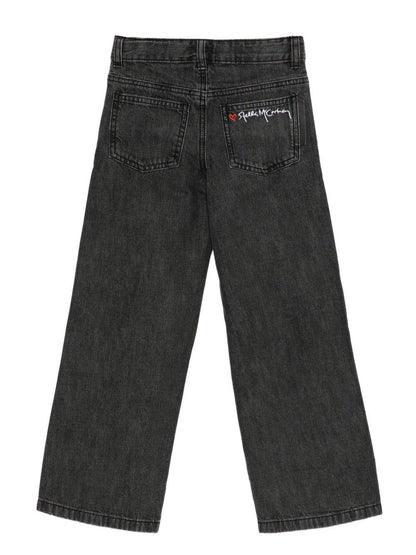 Denim Button Pants Black