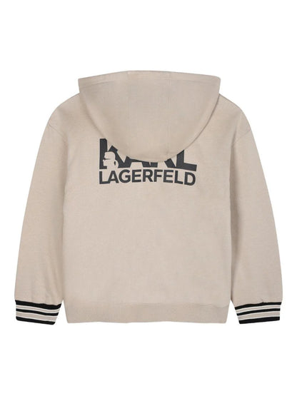 Beige Back Logo Hoodie