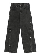 Denim Button Jeans Black