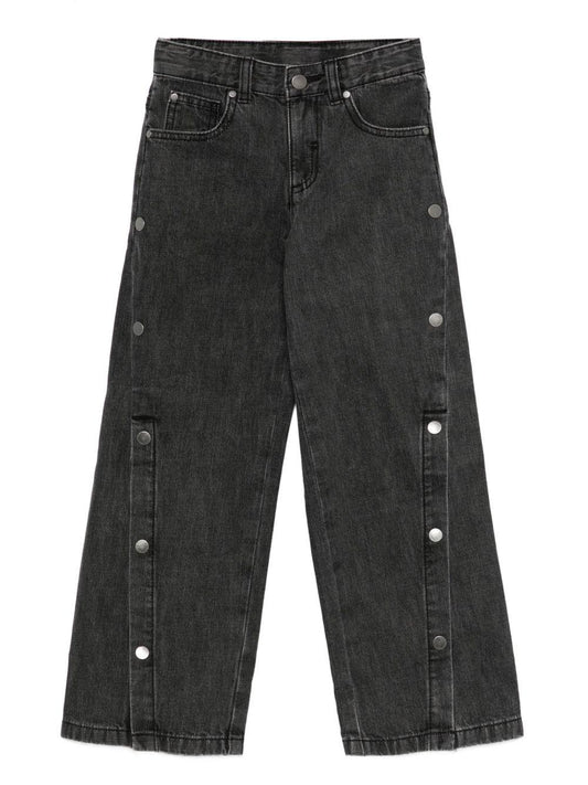 Denim Button Pants Black