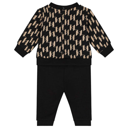 Karl Lagerfeld - Ромпери - Black & Beige Logo Romper - Love|Labels