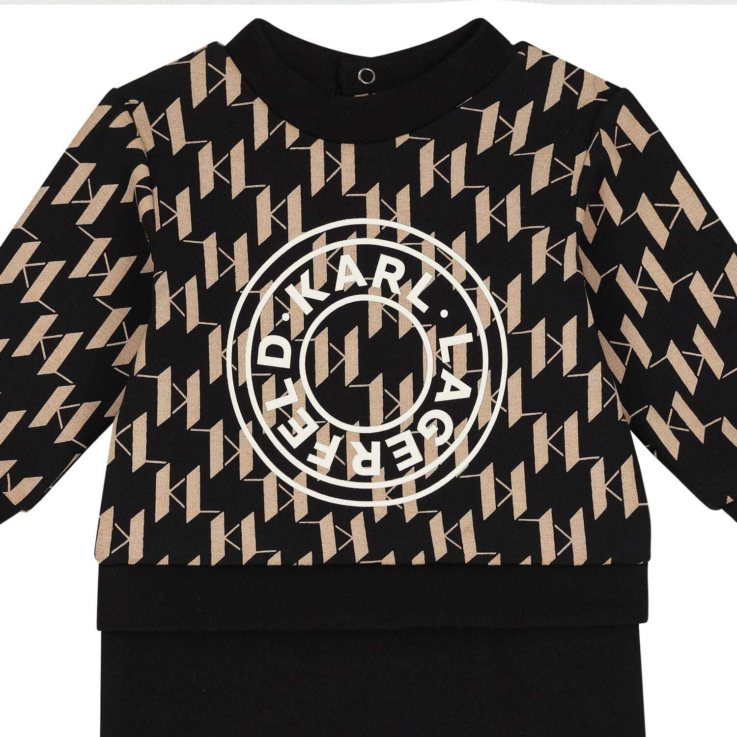Karl Lagerfeld - Ромпери - Black & Beige Logo Romper - Love|Labels