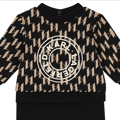 Karl Lagerfeld - Ромпери - Black & Beige Logo Romper - Love|Labels