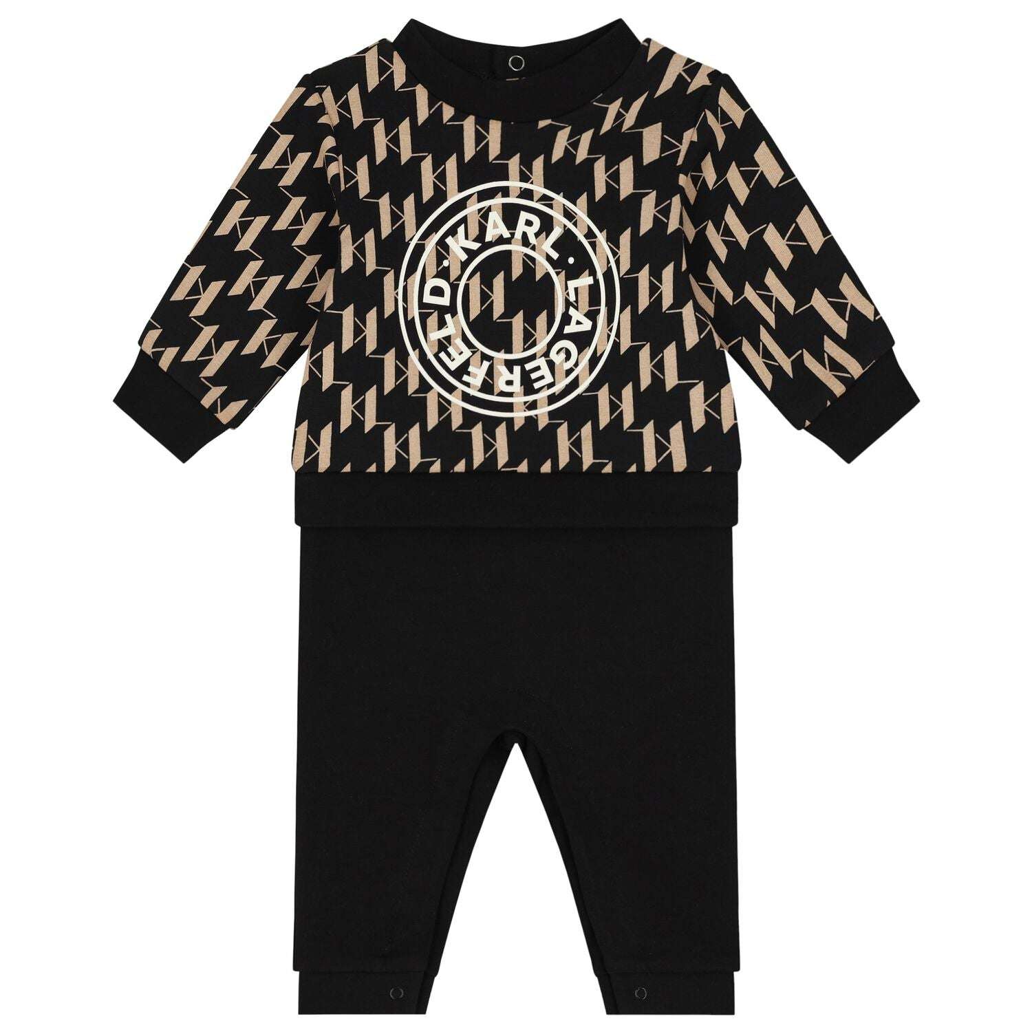 Karl Lagerfeld - Ромпери - Black & Beige Logo Romper - Love|Labels