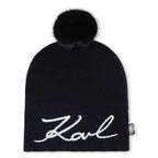 Karl Lagerfeld - Аксесоари - Шапки - Black Logo Pom - Pom Beanie - Love|Labels