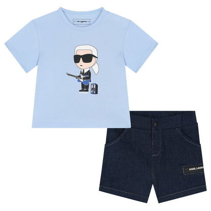Karl Lagerfeld - Комплекти - Boys Blue Ikonik Shorts Set - Love|Labels