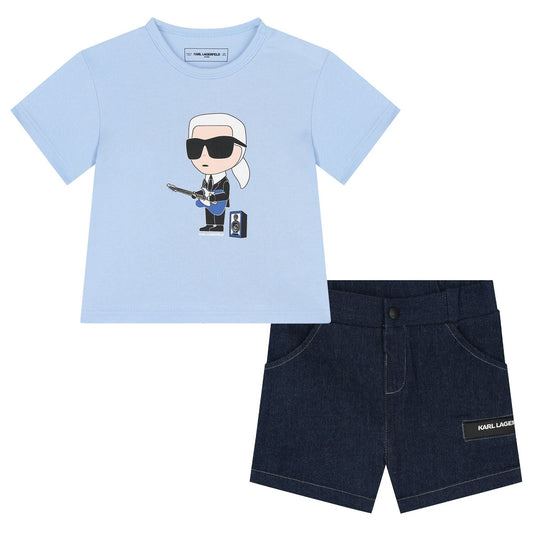 Karl Lagerfeld - Комплекти - Boys Blue Ikonik Shorts Set - Love|Labels