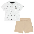 Karl Lagerfeld - Комплекти - Boys White & Beige Logo Shorts Set - Love|Labels
