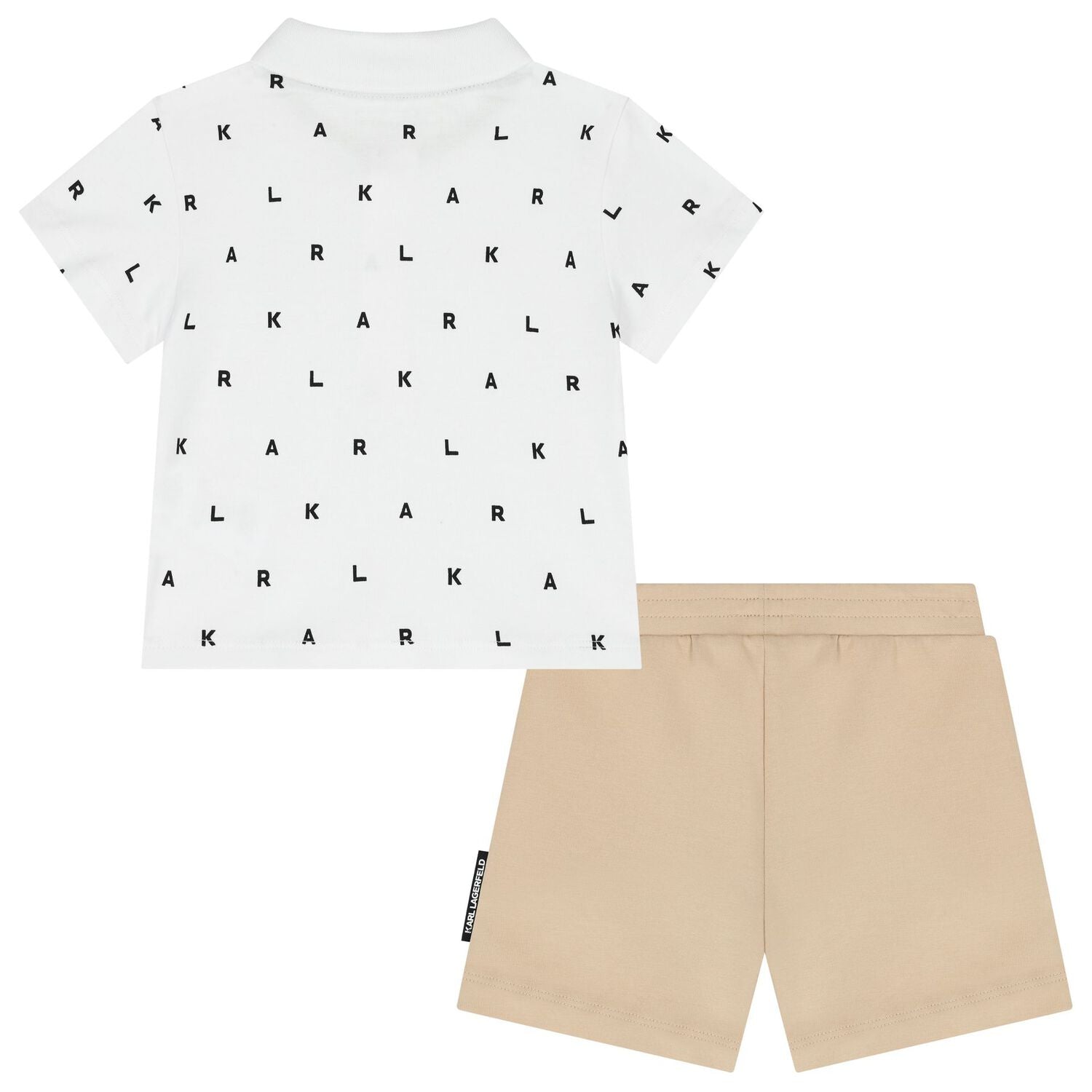 Karl Lagerfeld - Комплекти - Boys White & Beige Logo Shorts Set - Love|Labels