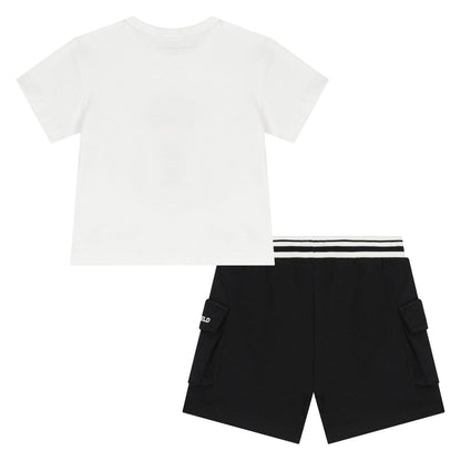 Karl Lagerfeld - Комплекти - Boys White & Black Ikonik Shorts Set - Love|Labels