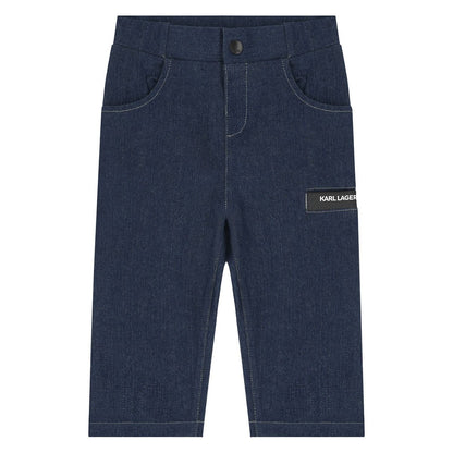 Karl Lagerfeld - Комплекти - Boys White & Blue Denim Trouser Set - Love|Labels