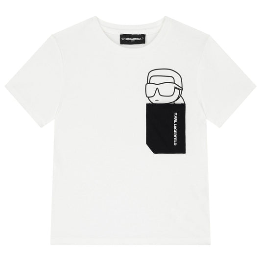 Karl Lagerfeld - Тениски - Boys White Logo T-Shirt - Love|Labels