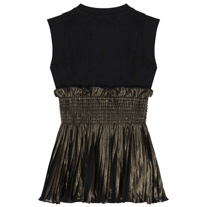 Karl Lagerfeld - Рокли - Girls Black & Gold Pleated Dress - Love|Labels