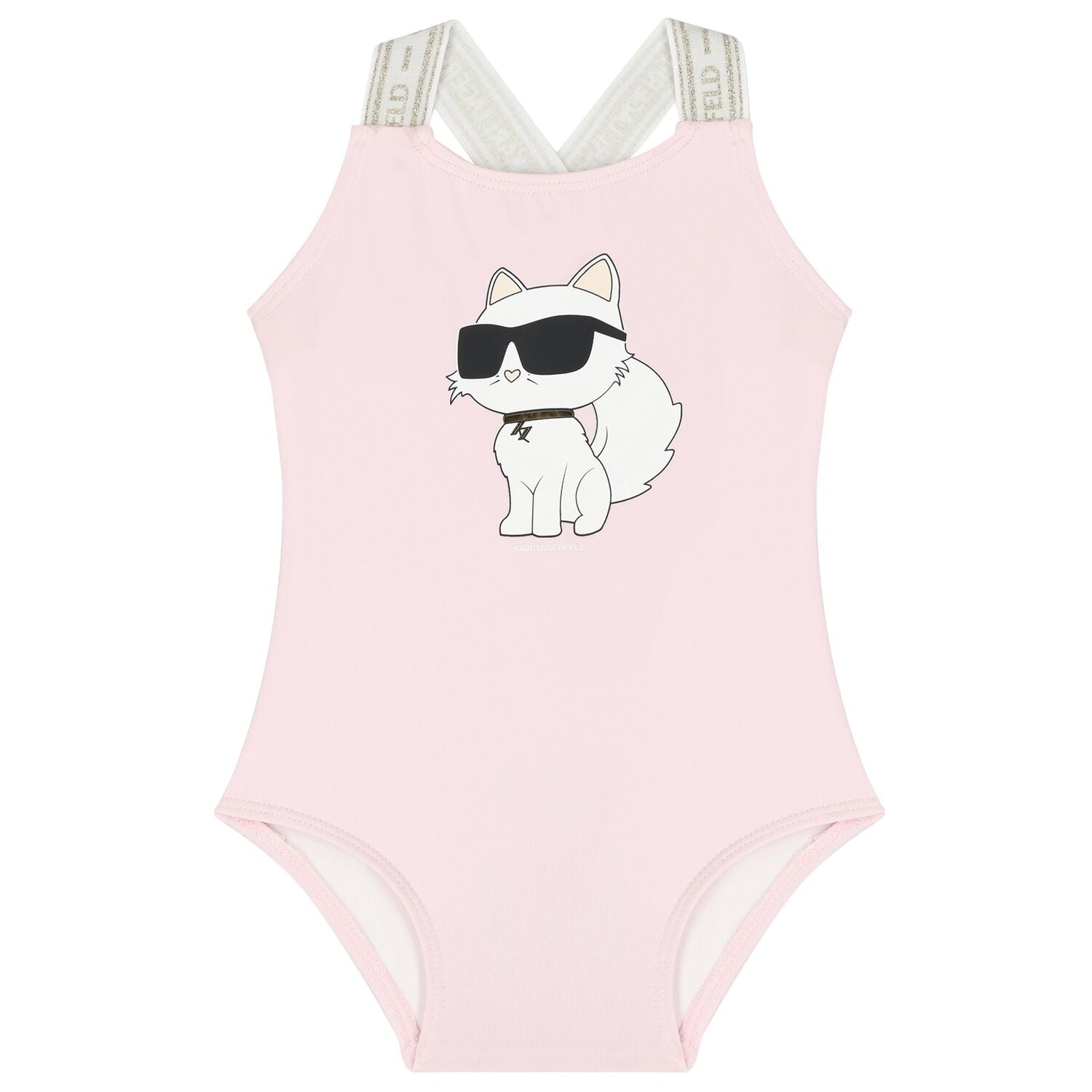 Karl Lagerfeld - Бански - Girls Pink Logo Choupette Swimsuit - Love|Labels