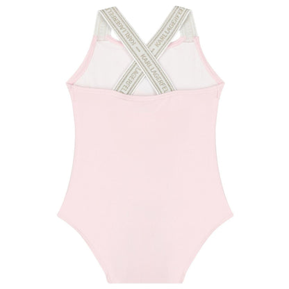 Karl Lagerfeld - Бански - Girls Pink Logo Choupette Swimsuit - Love|Labels
