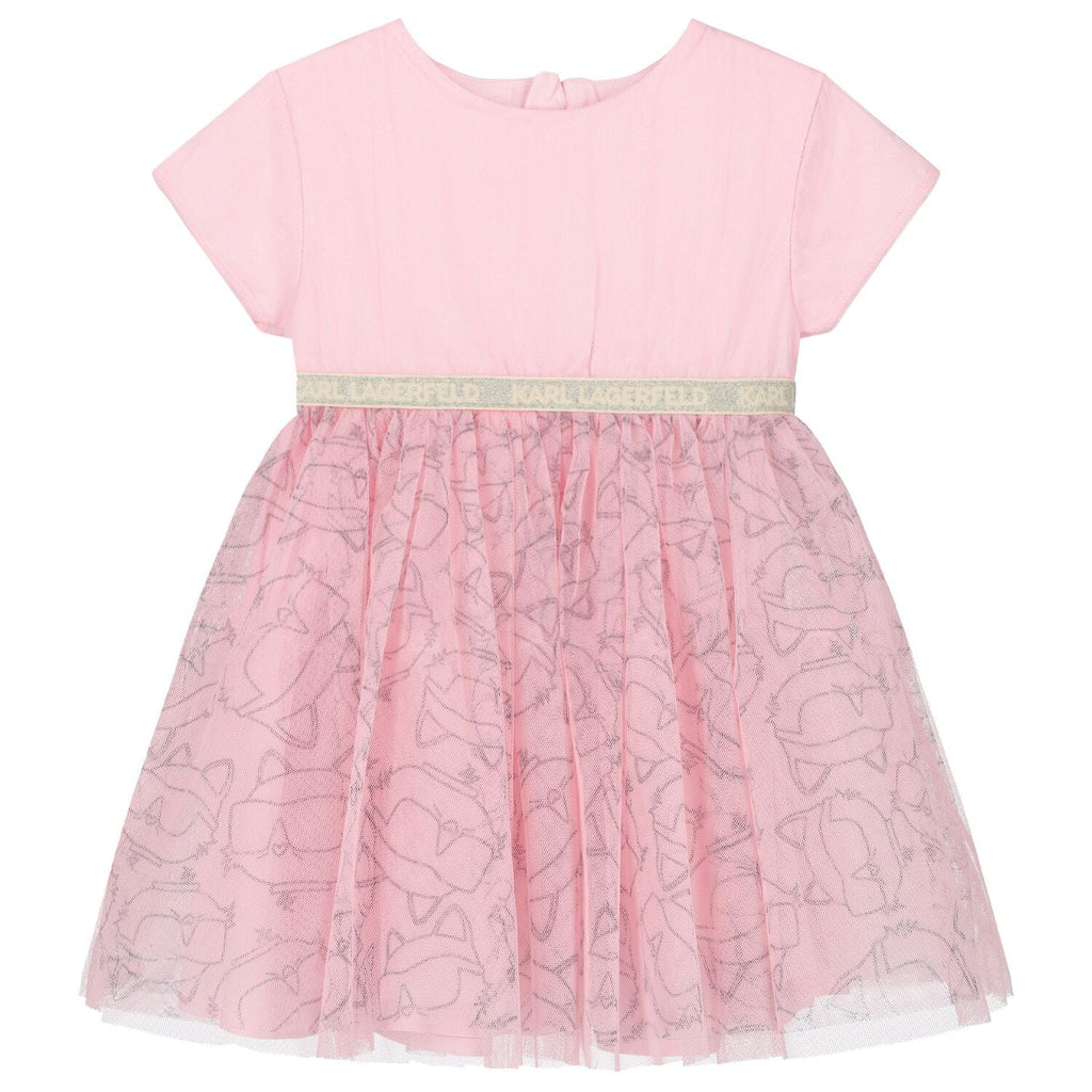 Karl Lagerfeld - Рокли - Girls Pink Tulle Choupette Dress - Love|Labels