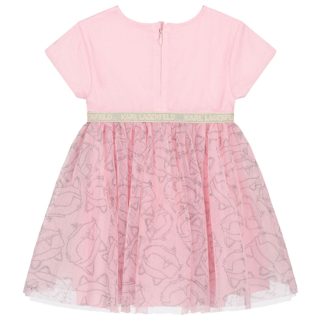 Karl Lagerfeld - Рокли - Girls Pink Tulle Choupette Dress - Love|Labels