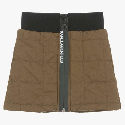 Karl Lagerfeld - Поли - Green Cotton Quilted Skirt - Love|Labels
