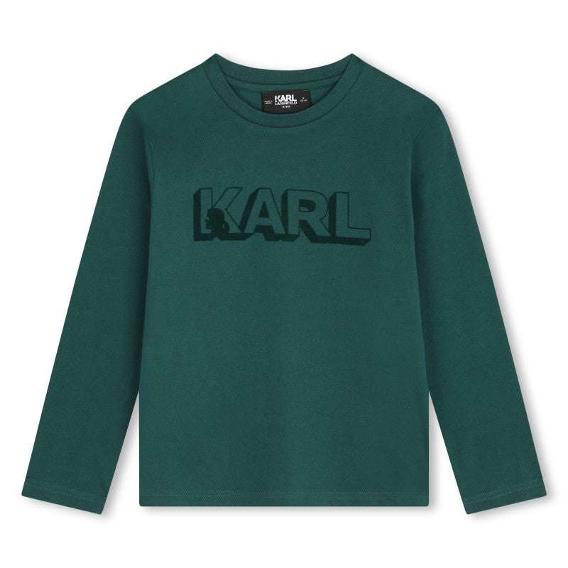 Karl Lagerfeld - Блузи - Green Logo Sleeved T-Shirt - Love|Labels