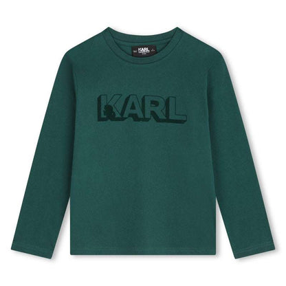 Karl Lagerfeld - Блузи - Green Logo Sleeved T-Shirt - Love|Labels
