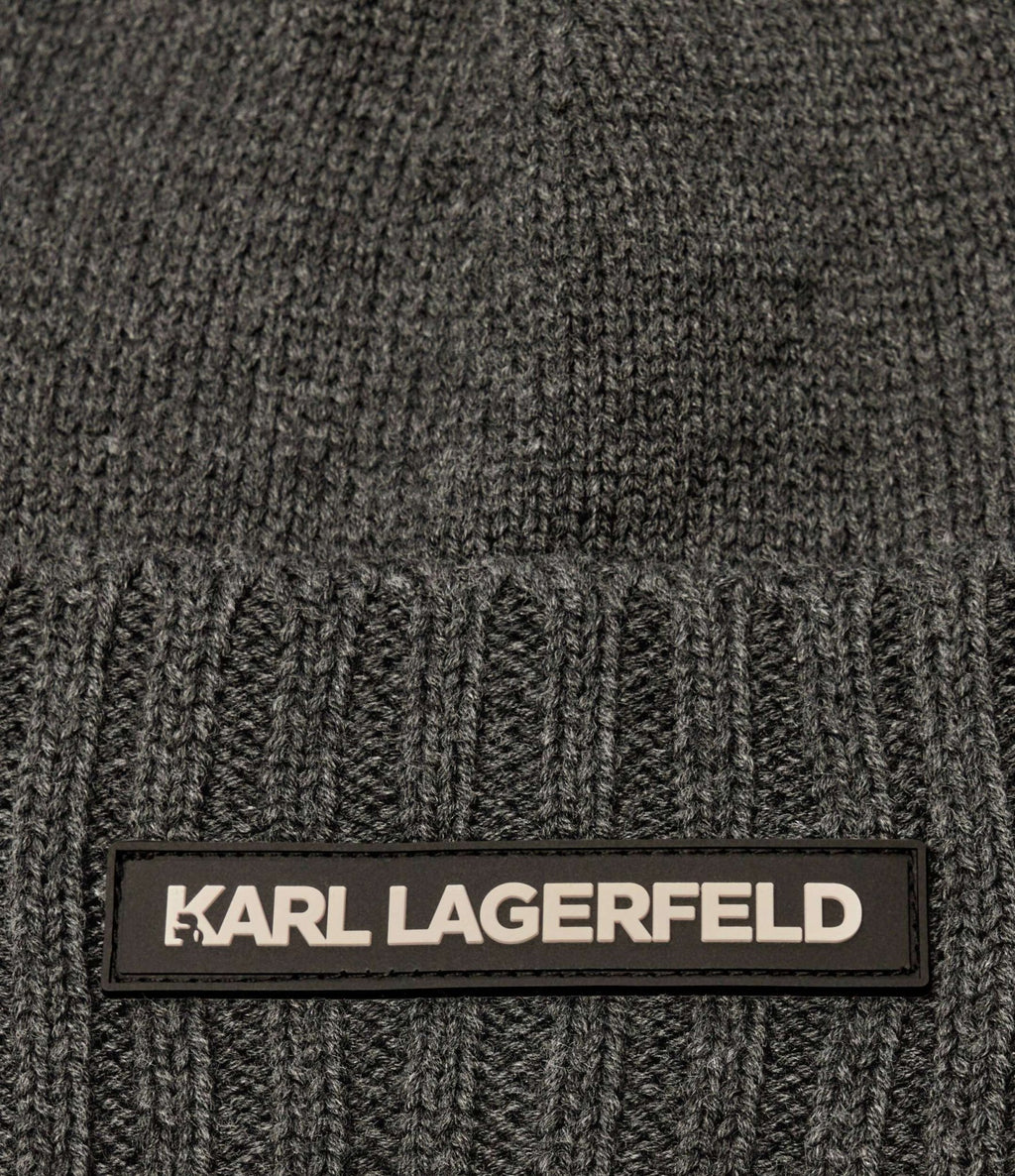 Karl Lagerfeld - Аксесоари - Шапки - Grey Logo Beanie - Love|Labels