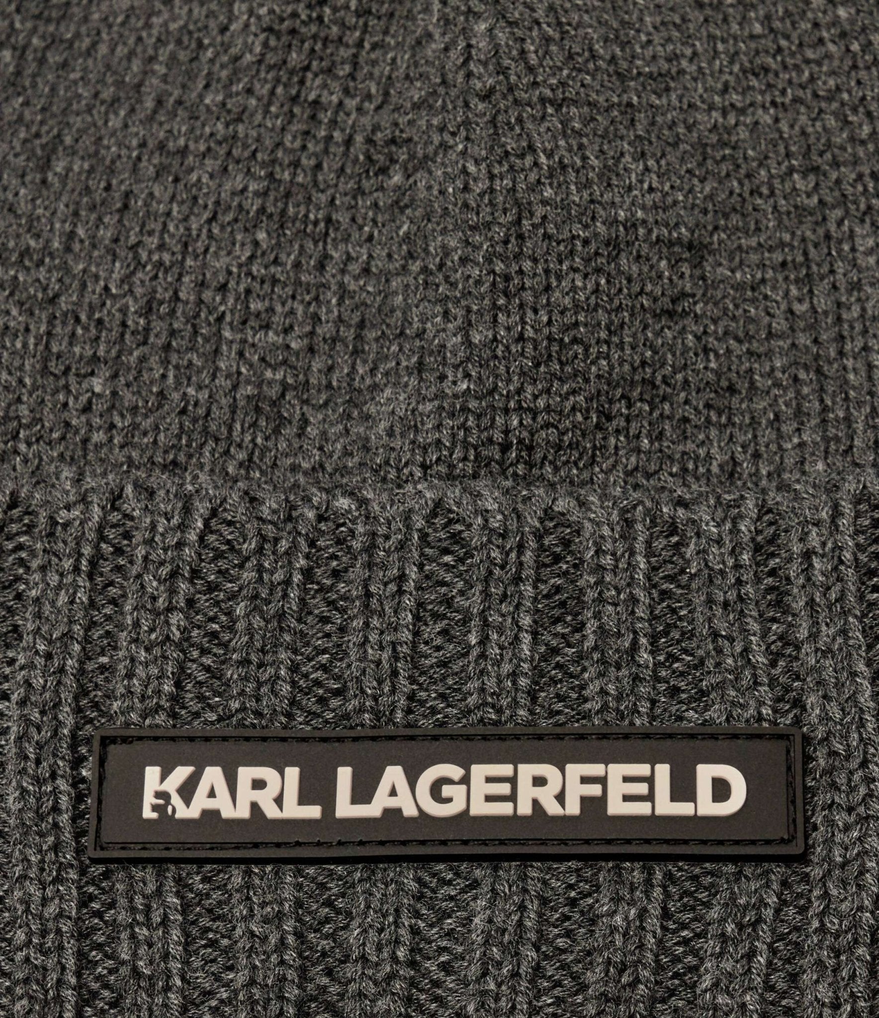 Karl Lagerfeld - Аксесоари - Шапки - Grey Logo Beanie - Love|Labels