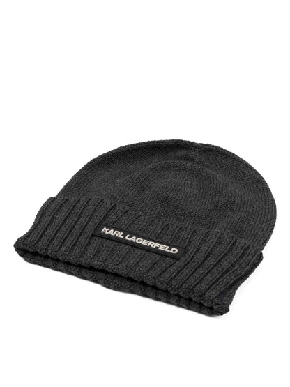 Karl Lagerfeld - Аксесоари - Шапки - Grey Logo Beanie - Love|Labels