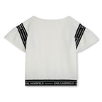 Karl Lagerfeld - Тениски - Puff Sleeve Ecru T-Shirt - Love|Labels