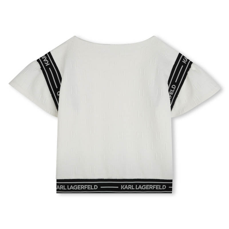 Karl Lagerfeld - Тениски - Puff Sleeve Ecru T-Shirt - Love|Labels
