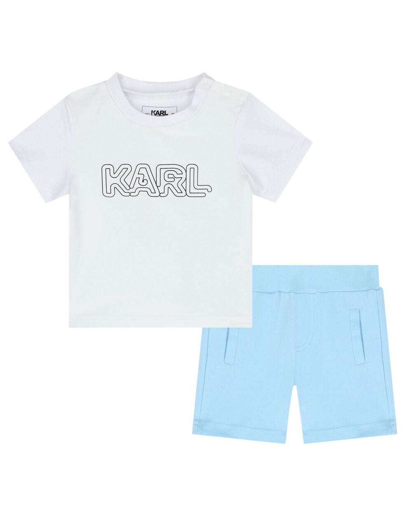 While/Blue Logo Baby Set