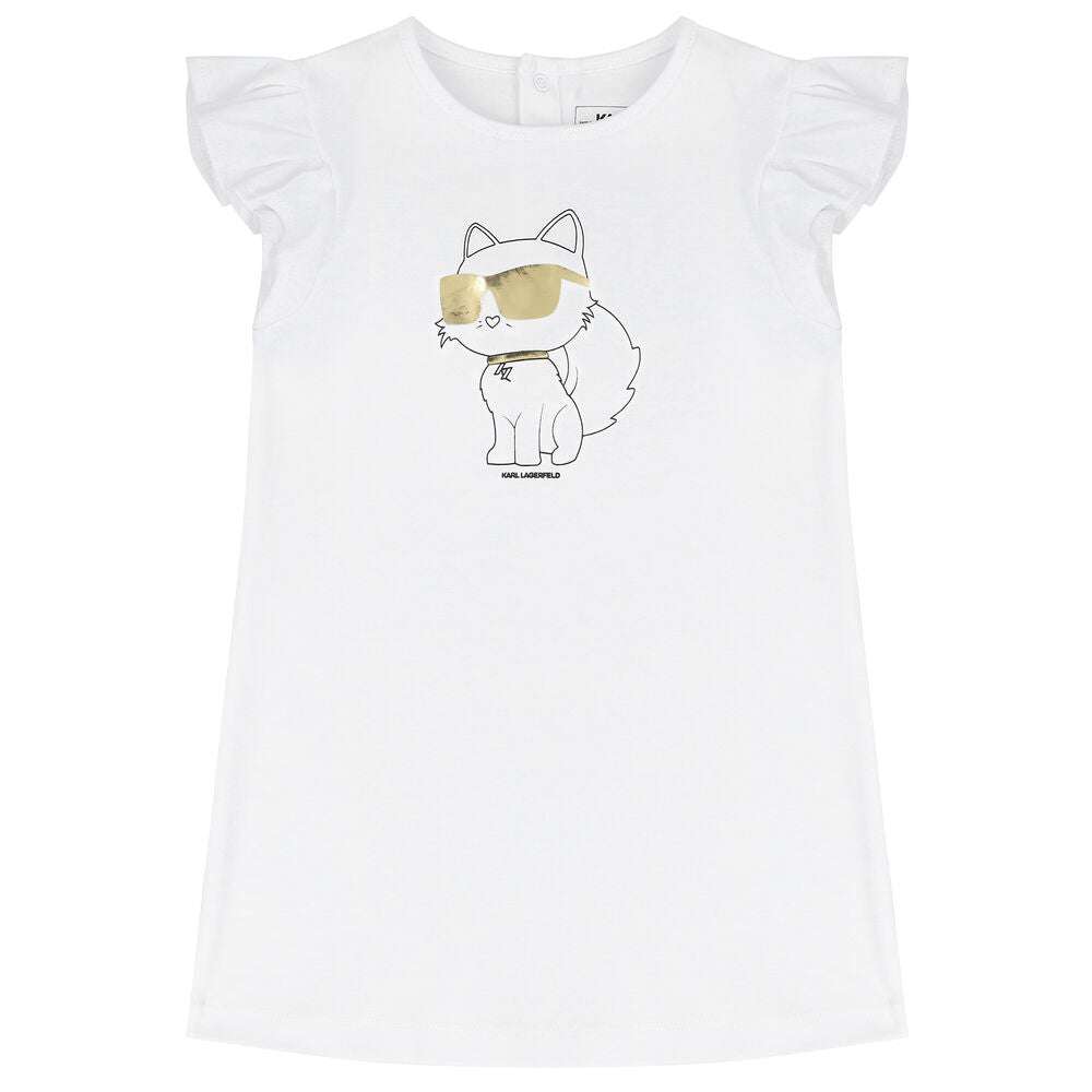 Karl Lagerfeld - Рокли - White Choupette Logo Dress - Love|Labels