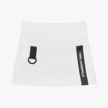 Karl Lagerfeld - Поли - White Logo Mini Skirt - Love|Labels