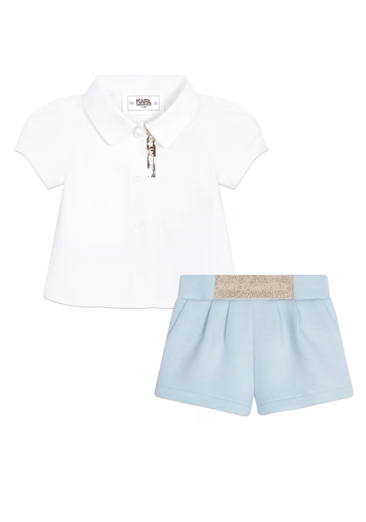 Karl Lagerfeld - Комплекти - White/Blue Baby Set - Love|Labels