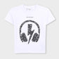 White Headphones Print T-Shirt