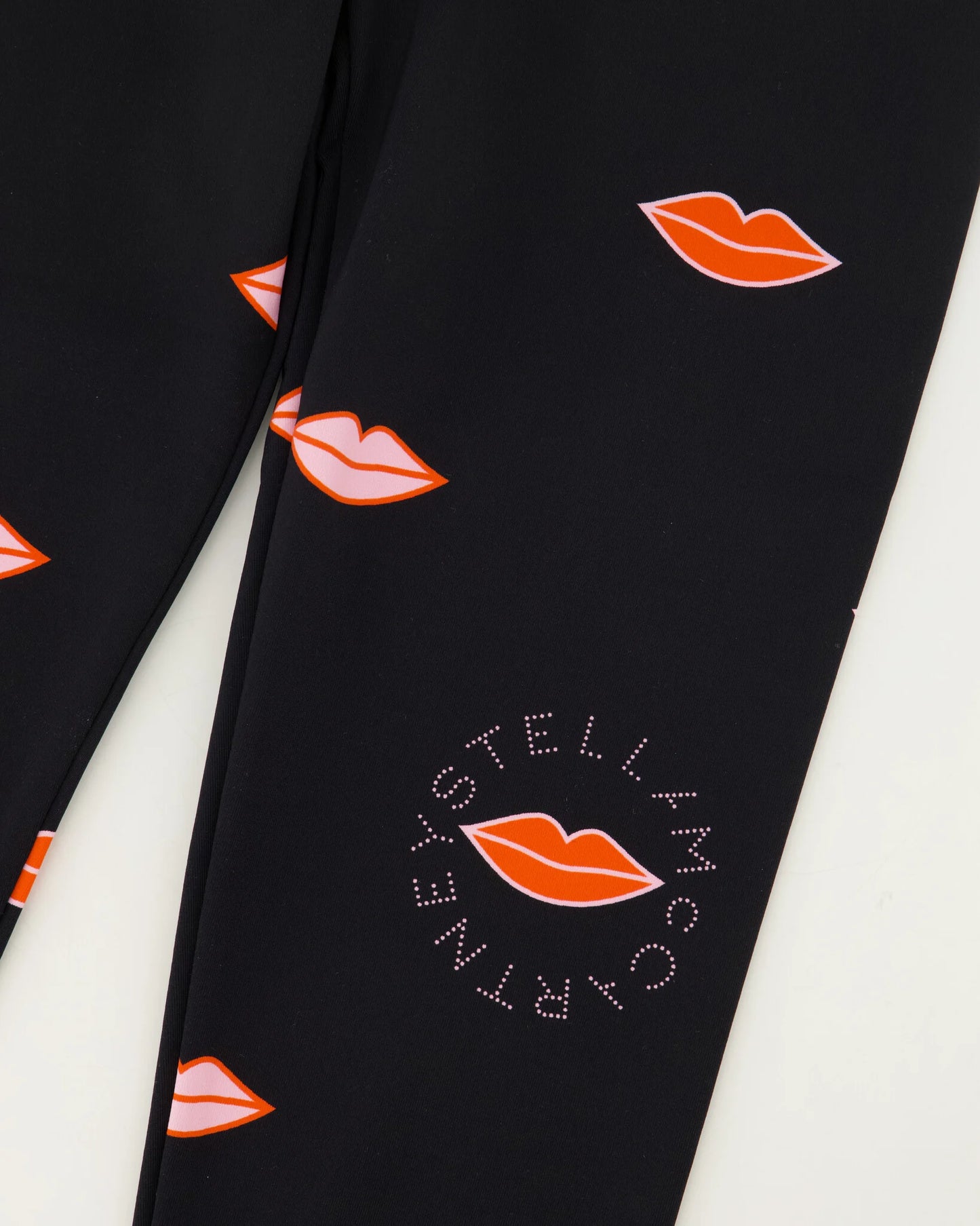 Girls Black Lips Leggings
