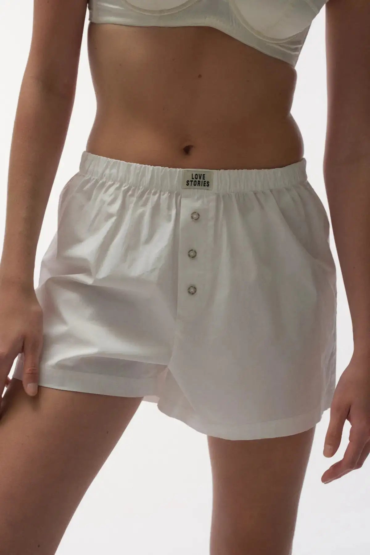Love Stories Intimates - Шорти - Just Married White Shorts - Love|Labels