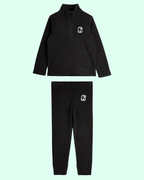 Mini Rodini - Панталони - Black Microfleece Trousers - Love|Labels