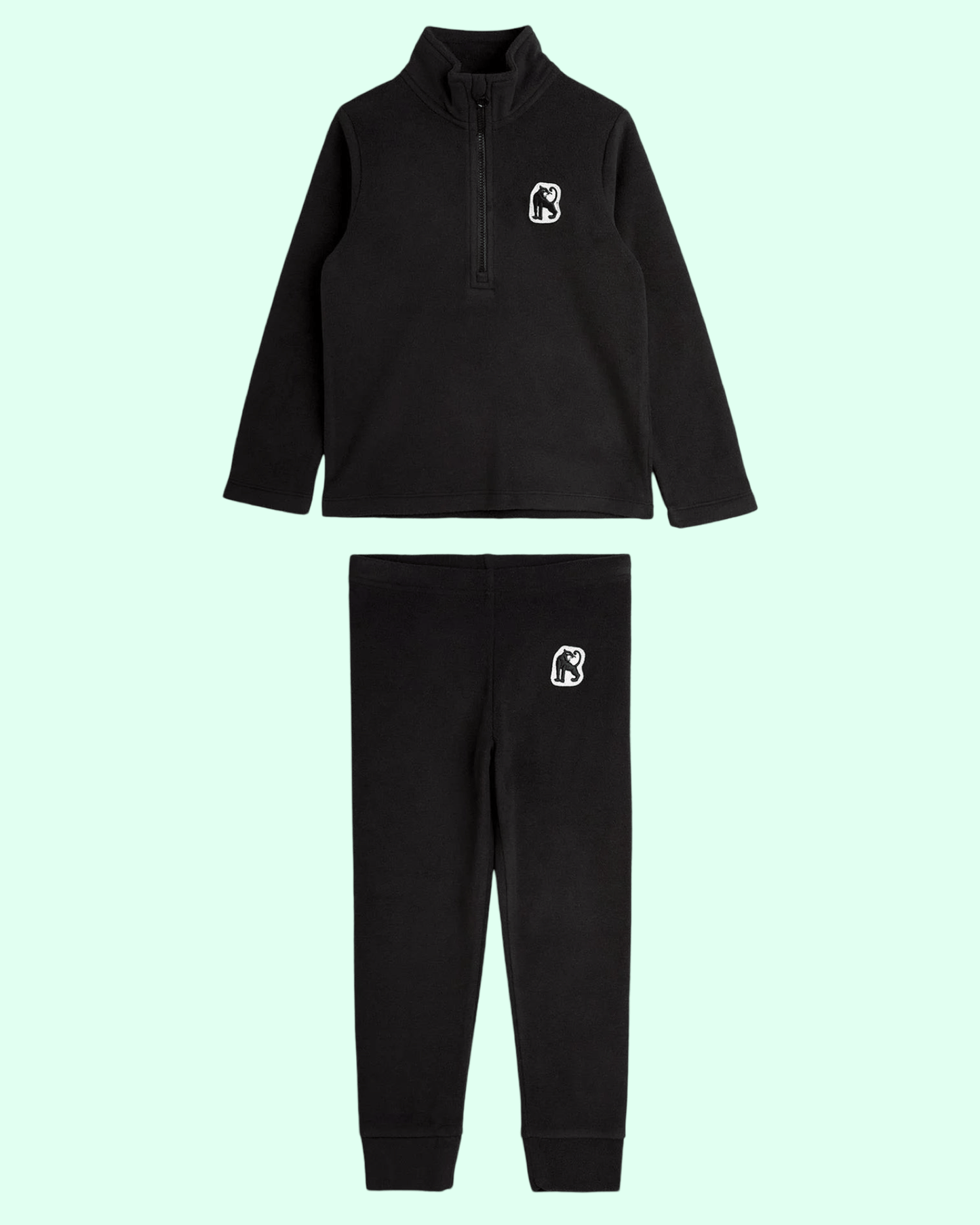 Mini Rodini - Панталони - Black Microfleece Trousers - Love|Labels