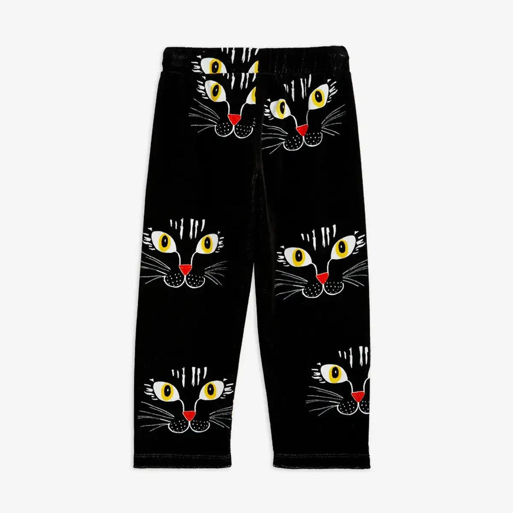 Mini Rodini - Панталони - Cat Face Velour Sweatpants - Love|Labels