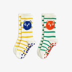 Mini Rodini - Аксесоари - Други - Cats 2 - Pack Anti - Slip Socks - Love|Labels