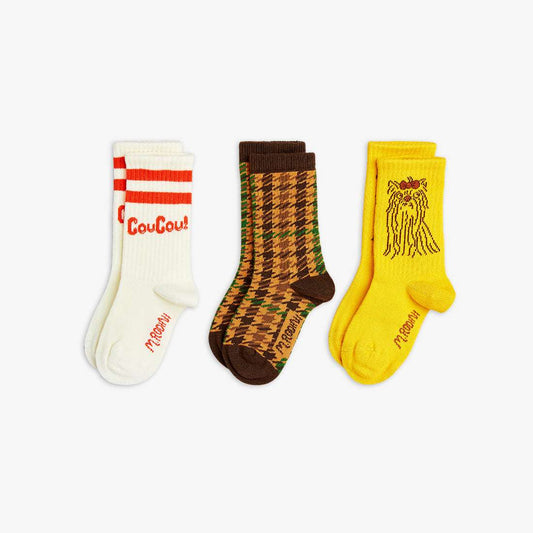 Mini Rodini - Аксесоари - Други - CouCou 3 - Pack Socks - Love|Labels