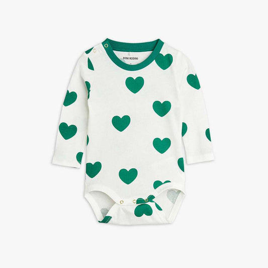Mini Rodini - Блузи - Hearts Baby Bodysuit - Love|Labels