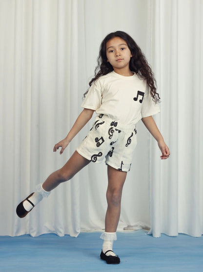Mini Rodini - Тениски - Off - White Note T-Shirt - Love|Labels