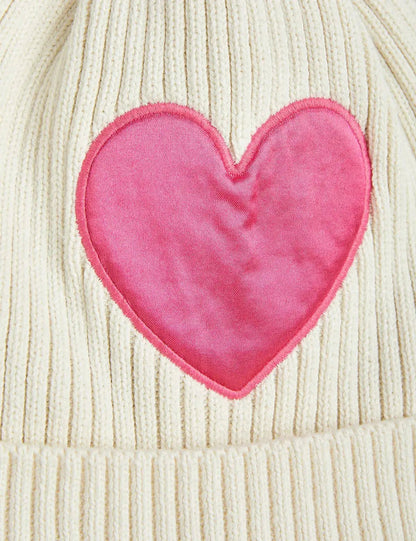 Mini Rodini - Аксесоари - Шапки - Pink Heart Knit Beanie - Love|Labels