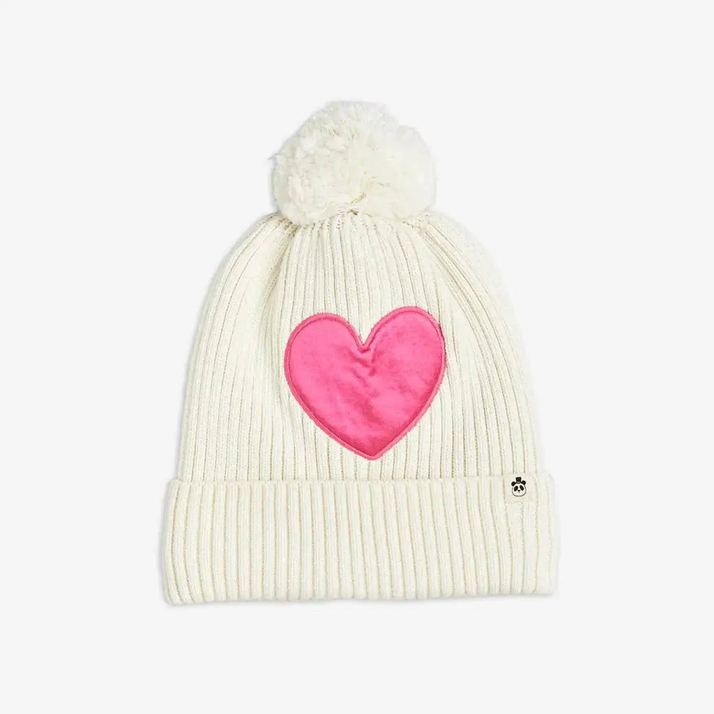 Mini Rodini - Аксесоари - Шапки - Pink Heart Knit Beanie - Love|Labels