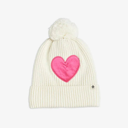 Mini Rodini - Аксесоари - Шапки - Pink Heart Knit Beanie - Love|Labels