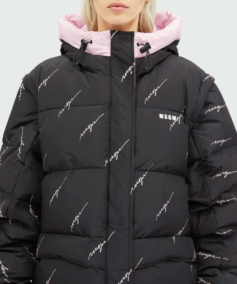 MSGM - Якета - Black 2 in 1 Down Jacket - Love|Labels