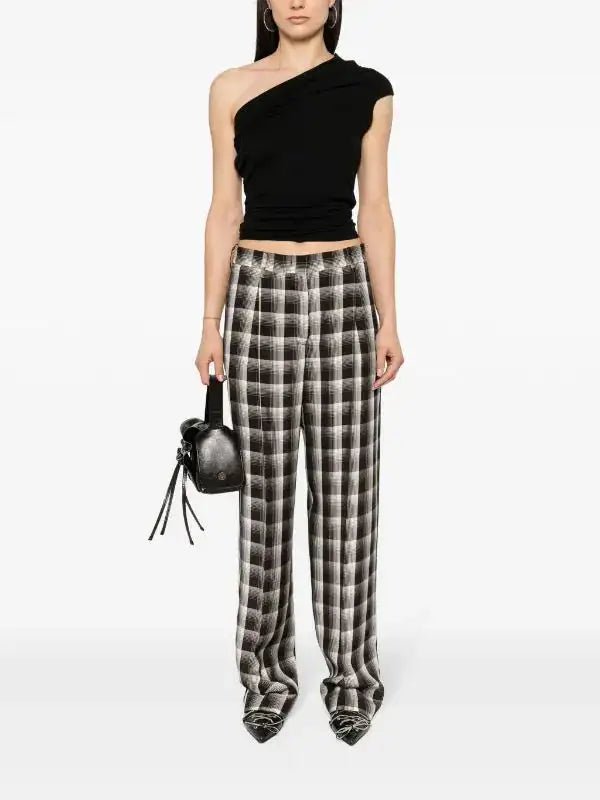 MSGM - Потници - Black One Shoulder Top - Love|Labels